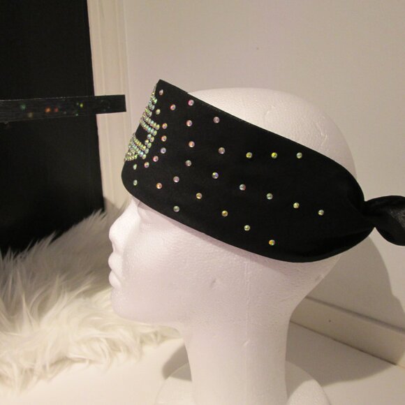 Blinged Out iridescent  w/silver  & Swarovski Crystals Bandana ,Concerts, fun main image 5